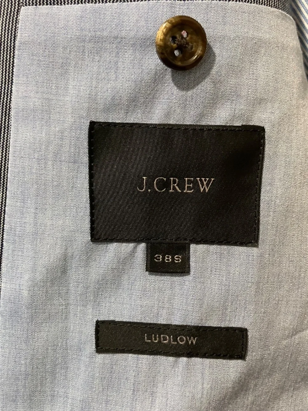 J Crew Ludlow Slim Suit Jacket Blazer Cotton White Navy Stripe - Picture 10 of 10